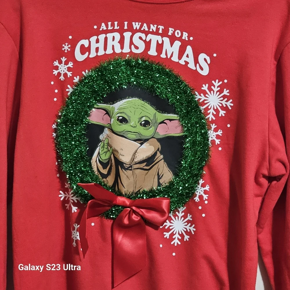 Disney Star Wars Yoda Ugly Christmas Sweater size L